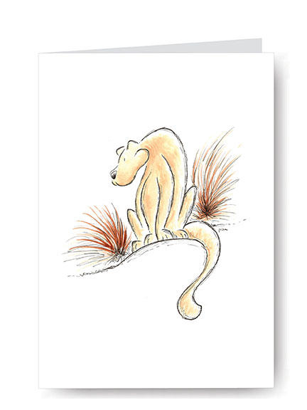 Florida Panther with Muhly Grass, 4.25x5.5 notecards, Set of 10,
 $16.00